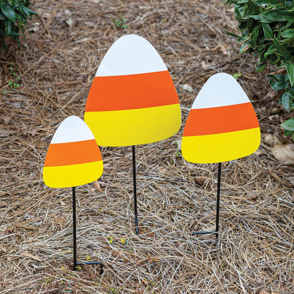 Set of 3 Candy Corn Garden Stake