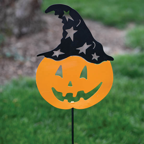 Pumpkin Head Garden Stake