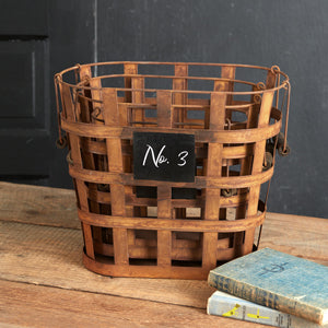 Set of Three Rustic Numbered Baskets