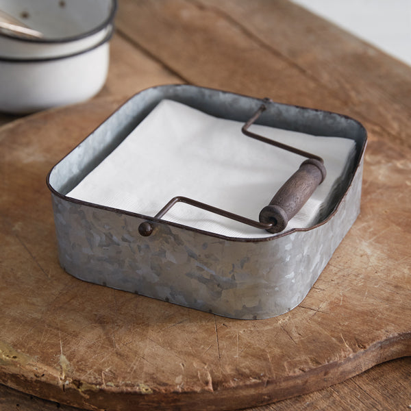 Galvanized Napkin Caddy