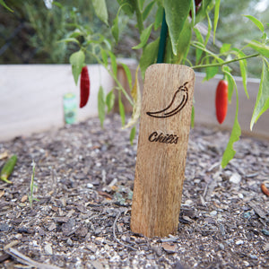 Set of Ten Wood Vegetable Markers