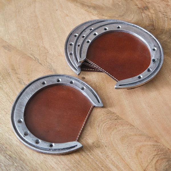 Set of Four Leather Coasters