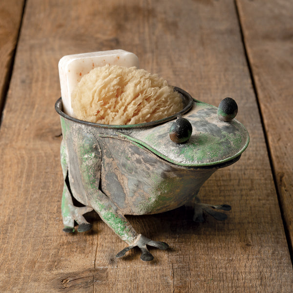 Rusty Frog Planter