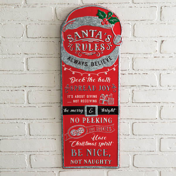 Santa Rules Wall Sign