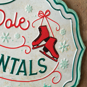 North Pole Skate Rentals Metal Wall Sign