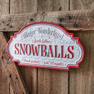 Fresh Fallen Snowballs Wall Sign