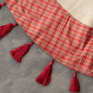 Plaid and Tassels Christmas Tree Skirt