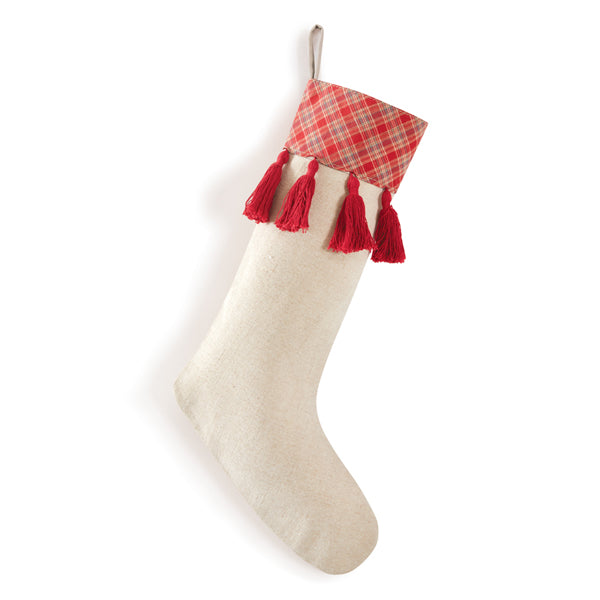 Plaid and Tassels Stocking