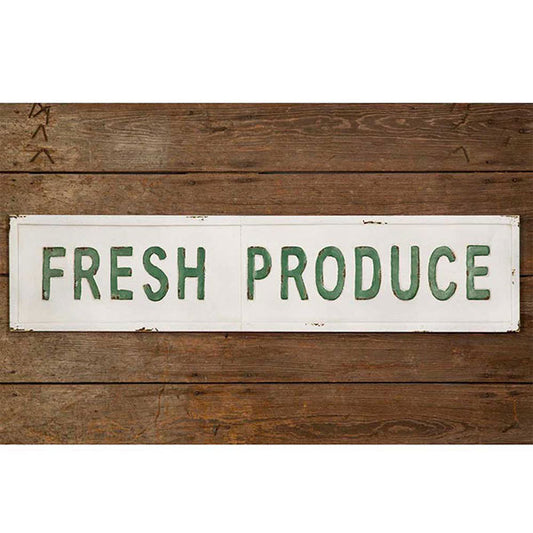 Fresh Produce Metal Wall Sign