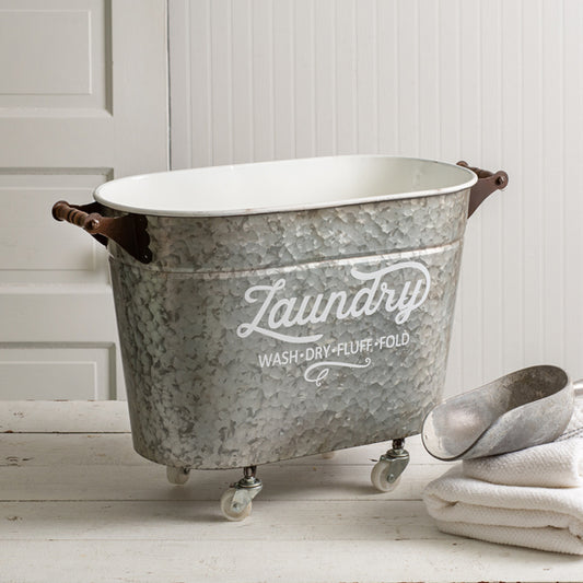 Rolling Oval Laundry Bin