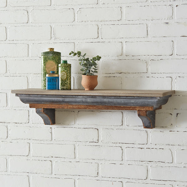 Rustic Wood and Metal Shelf