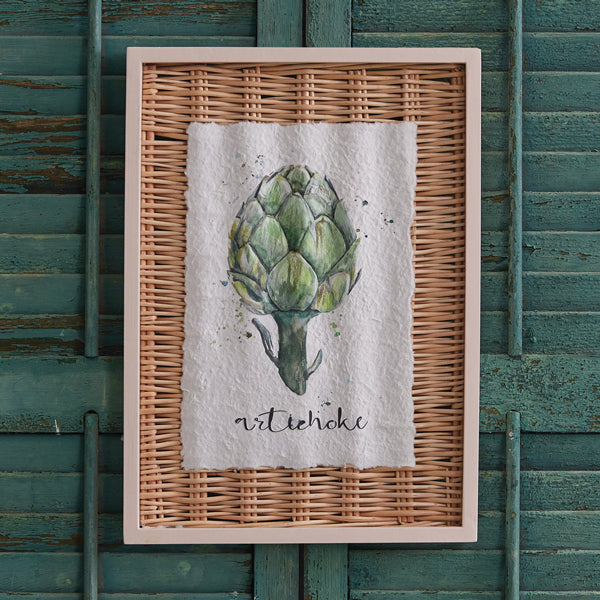 Framed Artichoke Basket Art