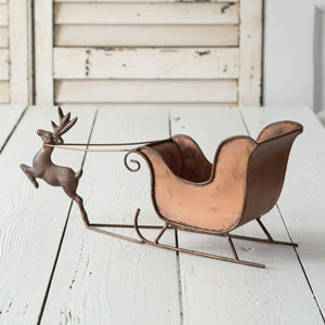 Rustic Tabletop Reindeer and Sleigh