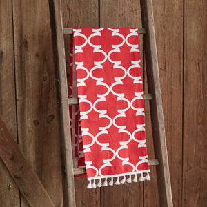 Patterned Red Table Runner