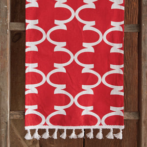 Patterned Red Table Runner