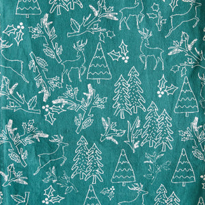 Festive Green Christmas Runner with Fringe