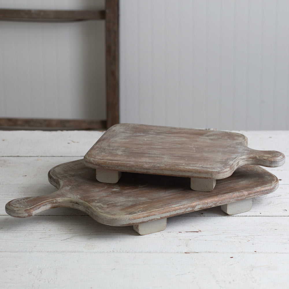 Set of Two Wood Cutting Board Risers