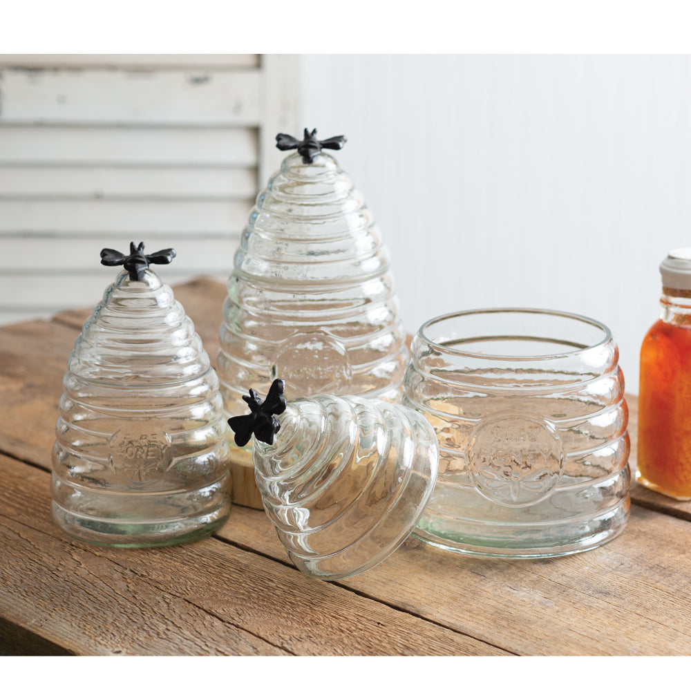 Small Honey Hive Glass Canister