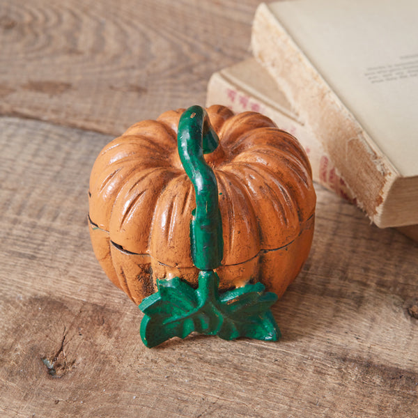 Cast Iron Mini Pumpkin Trinket Box