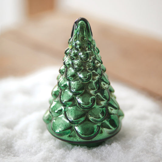 Retro Green Mercury Glass Christmas Tree