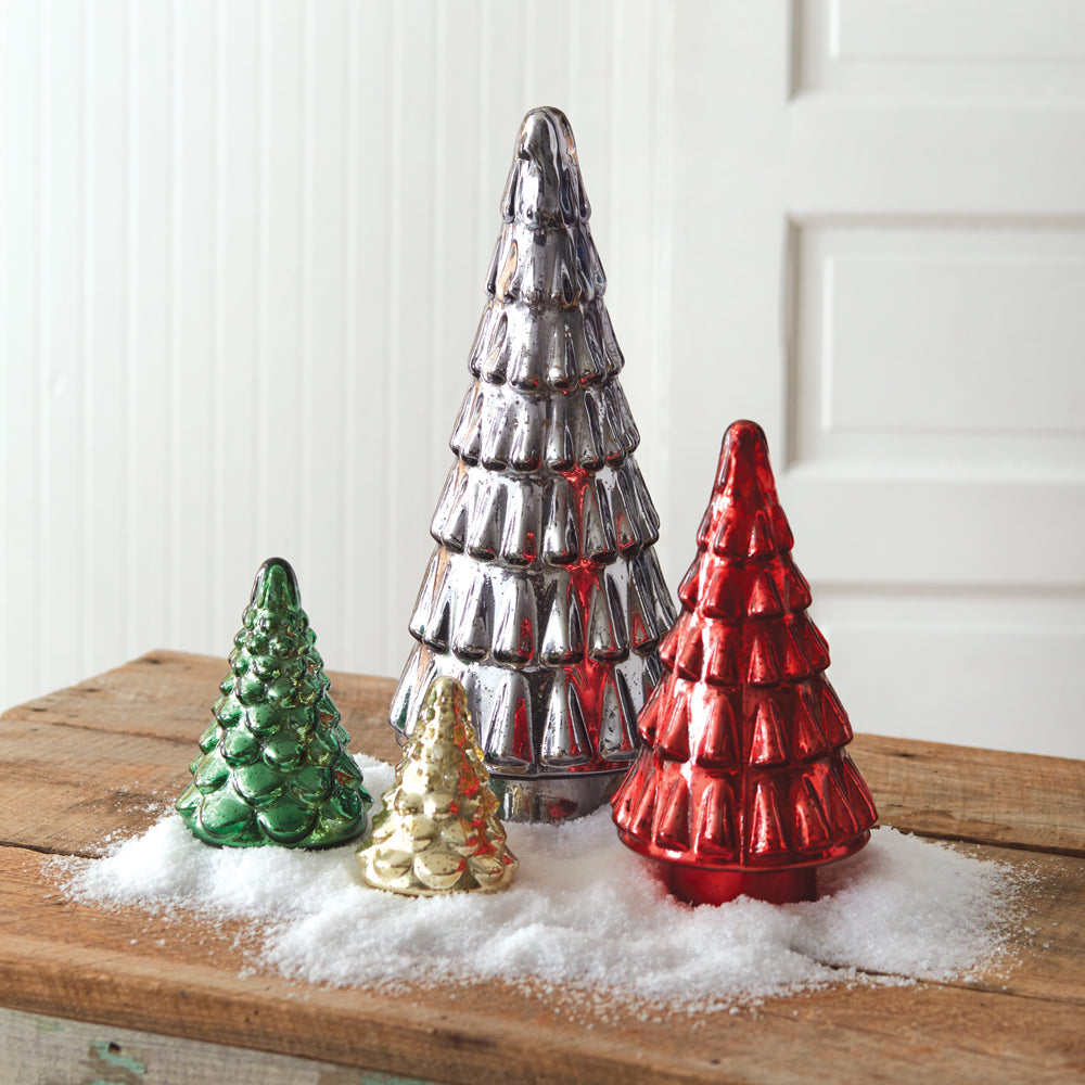 Retro Gold Mercury Glass Christmas Tree