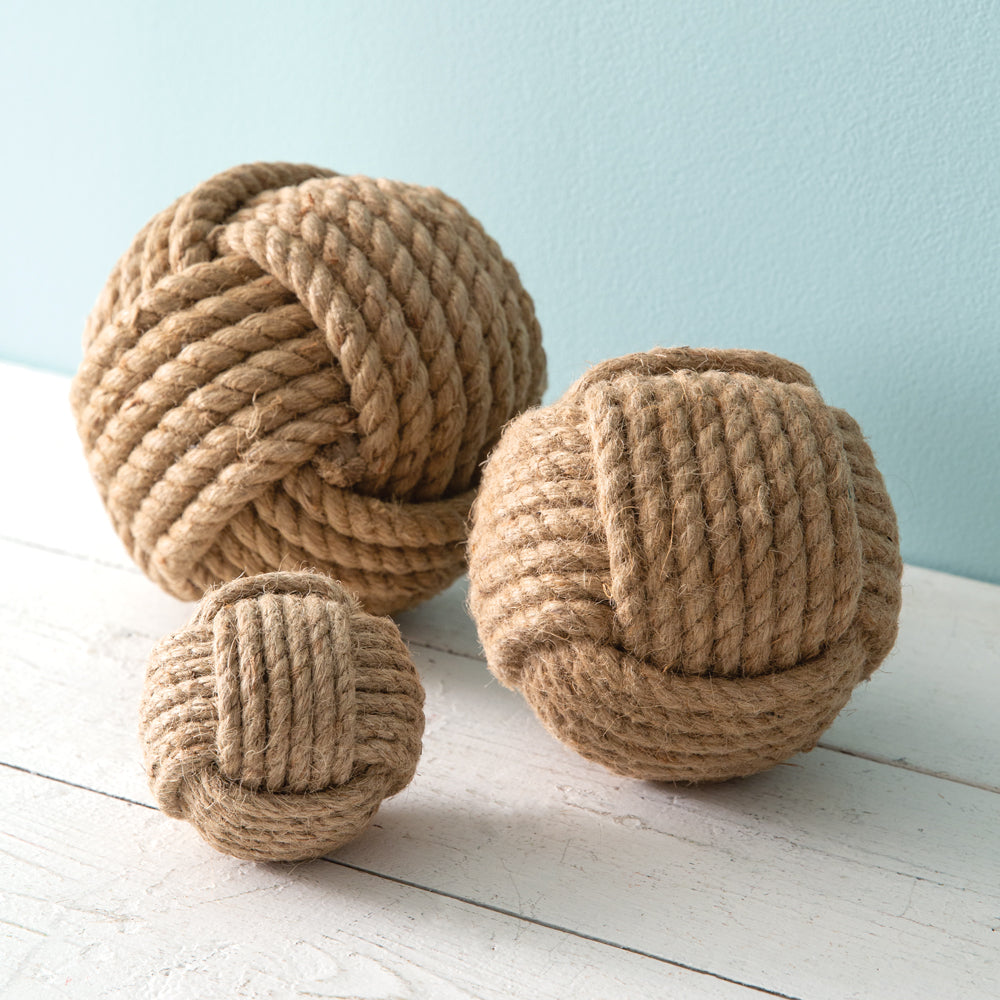 Set of Three Nautical Rope Balls