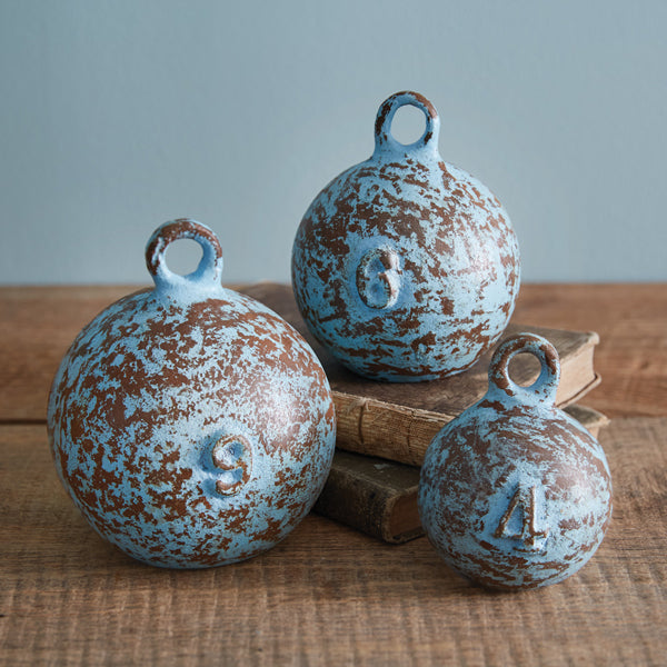 Set of Three Weathered Nautical Weights