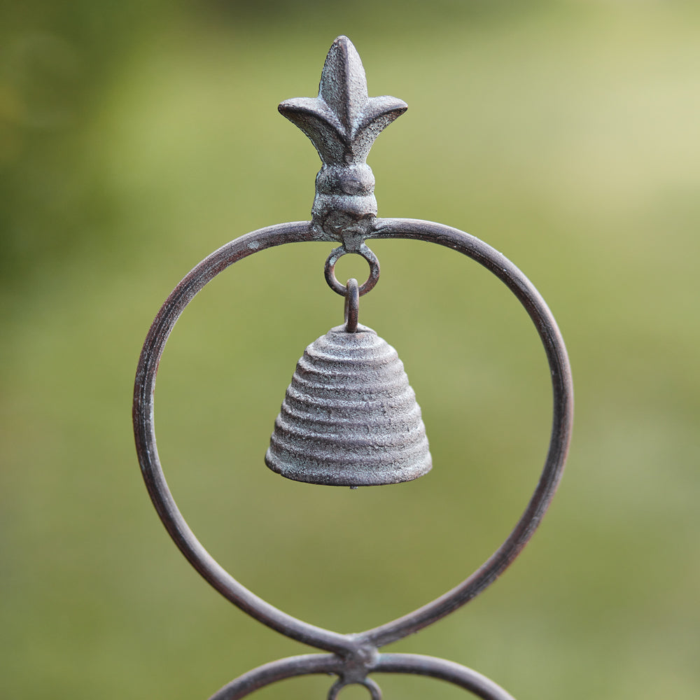 Fleur de Lis Garden Bell Stake