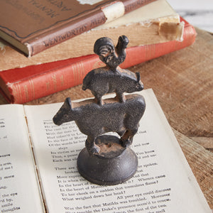 Cast Iron Stacked Animals Figurine - Box of 4