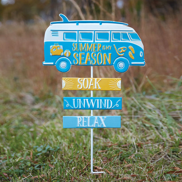 Retro Camper Van Garden Stake