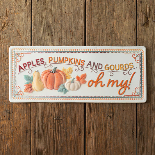 Apples, Pumpkins, and Gourds, Oh My Wall Sign