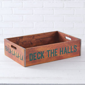 Deck The Halls Holiday Wood Crate