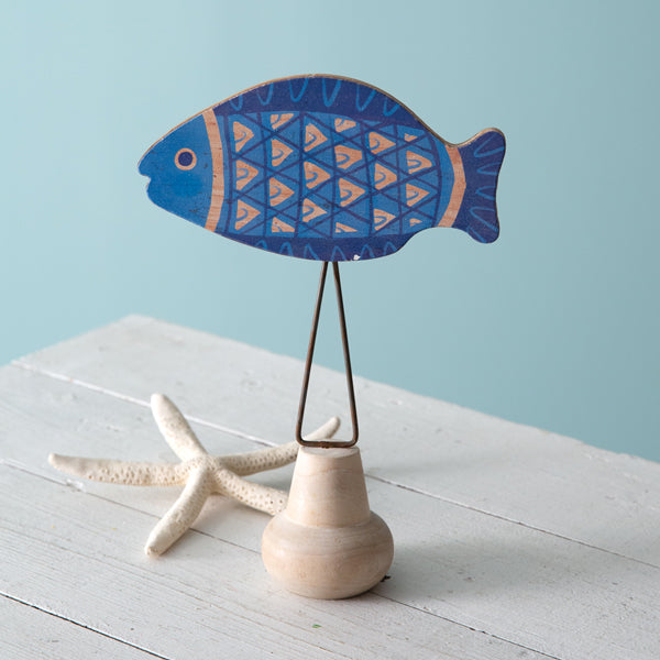 Wood Spotted Fish with Stand