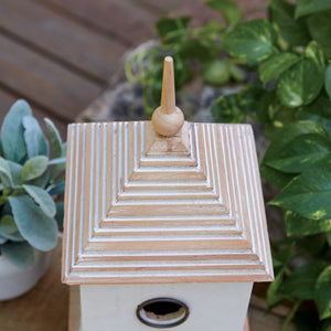 Decorative Wood Pedestal Birdhouse