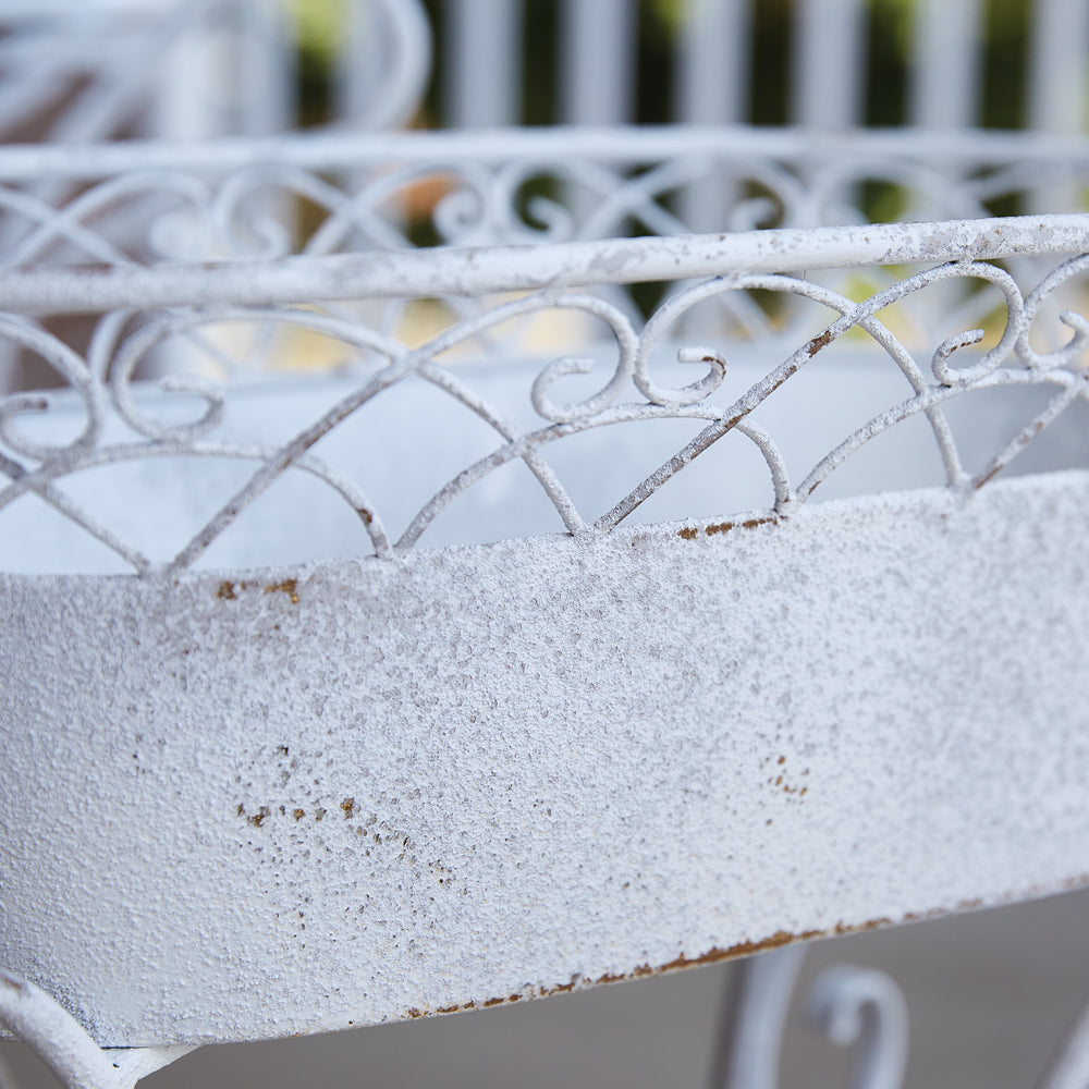 Two Metal French Country Scrolled Planters