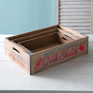 Set of Three Crab Shack Crates