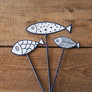 Set of Three Fish Garden Picks