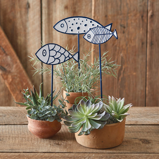 Set of Three Fish Garden Picks