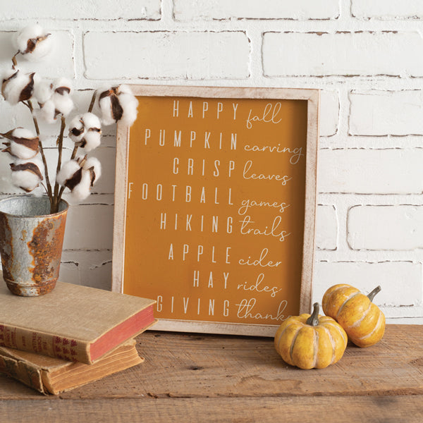 Autumn Words Wall Plaque