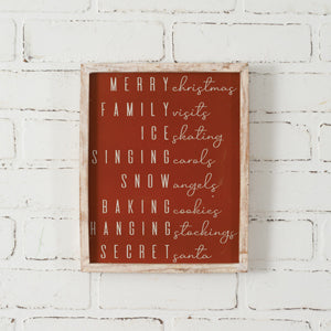 Christmas Words Wall Plaque