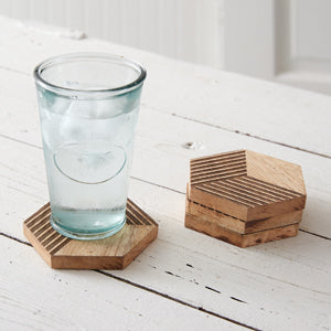 Set of Four Geometric Wood Coasters