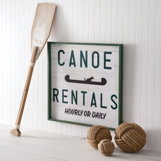 Canoe Rentals Wall Sign