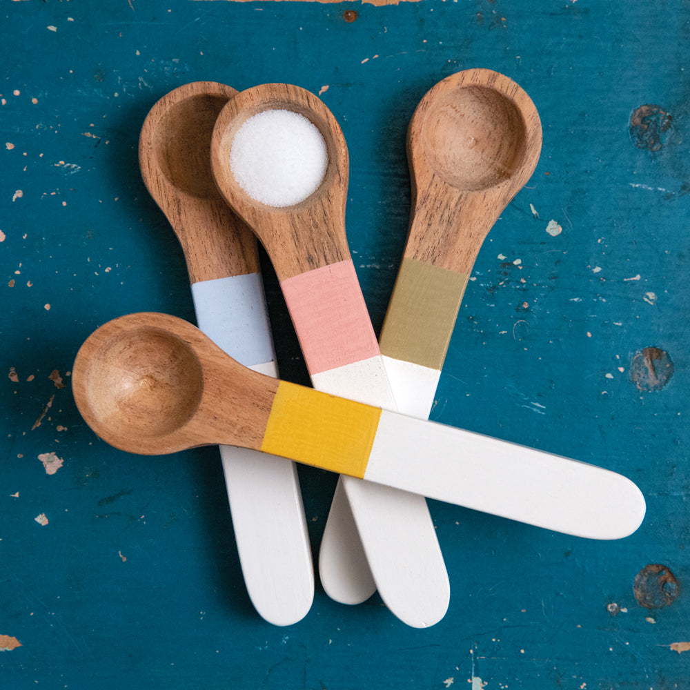 Set of Four Wooden Teaspoons