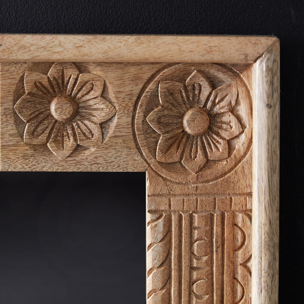 Emika Hand carved Wood Mirror