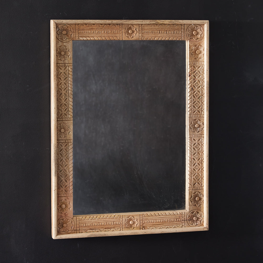 Emika Hand carved Wood Mirror