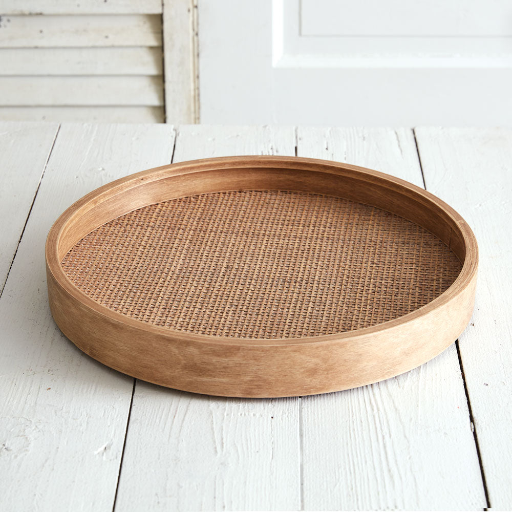 Cane and Wood Tray