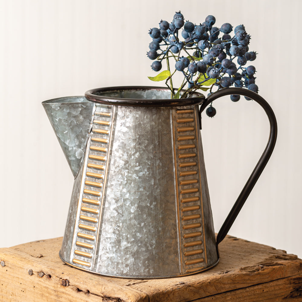 Copper and Galvanized Pitcher