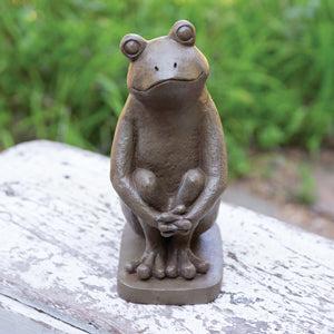 Cheerful Frog Garden Statue