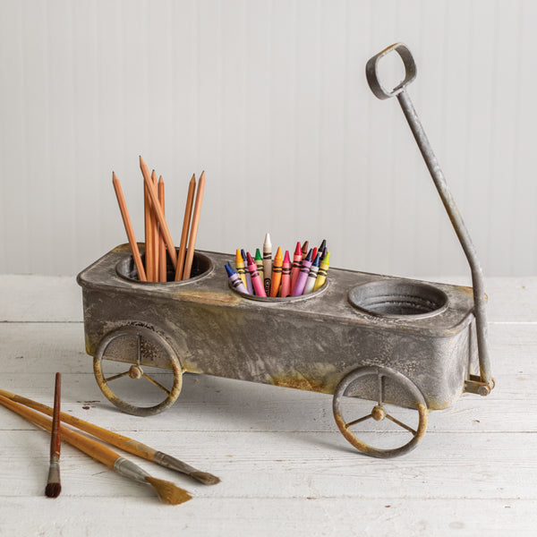 Divided Rusty Wagon Planter