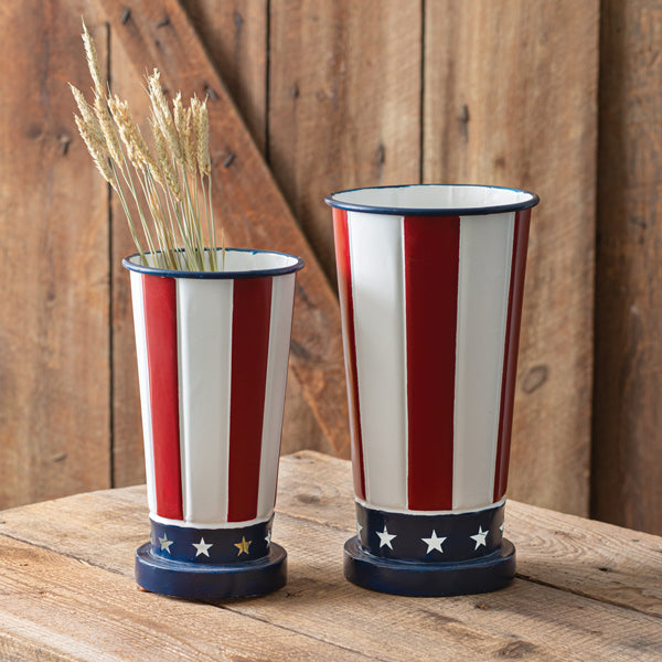 Set of Two Patriotic Vases